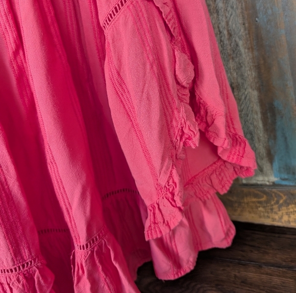 Fever Coral Striped Boho Peasant Blouse - Women's XL - Picture 4 of 6